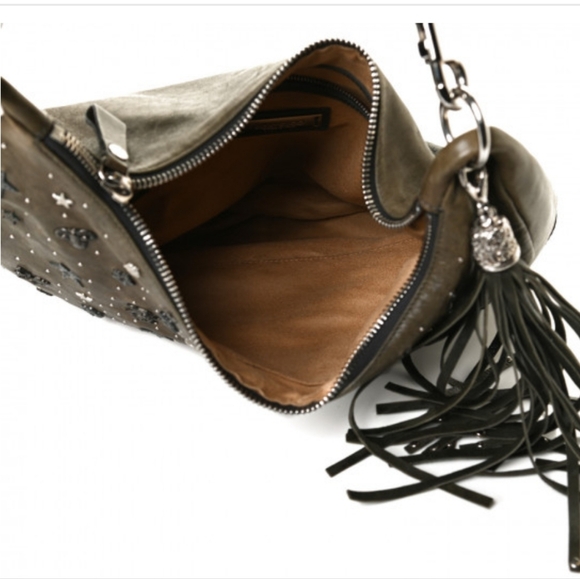 Jimmy Choo Studded Sky Zodiac Hobo Bag Brown Vitello Leather W/Orig. COA #00KE4C - Picture 9 of 15